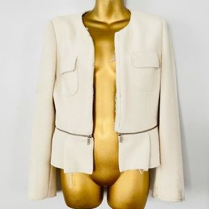 Zara woman tweed cream jacket